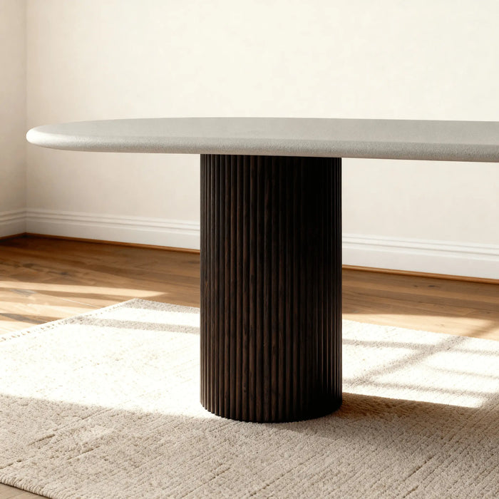 Flo Walnut Lino 6-Seater Dining Table