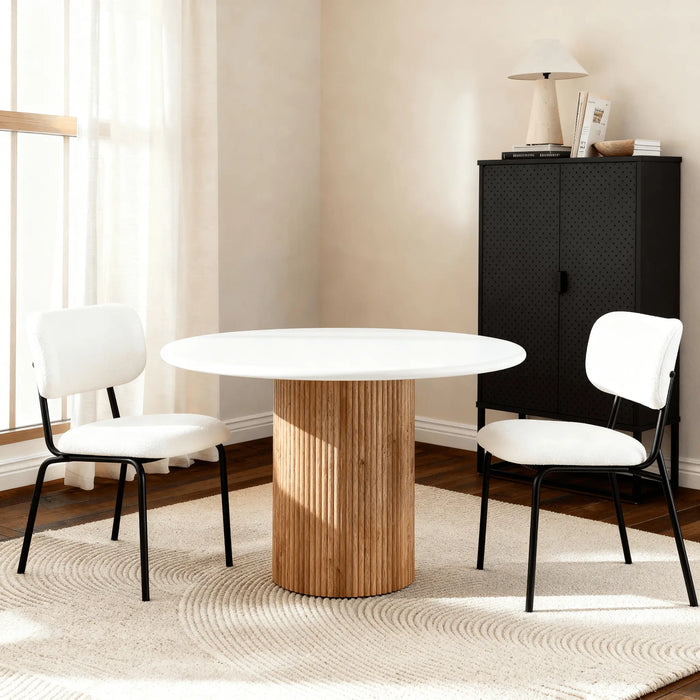 Lino Oak 4-Seater Dining Table Cream
