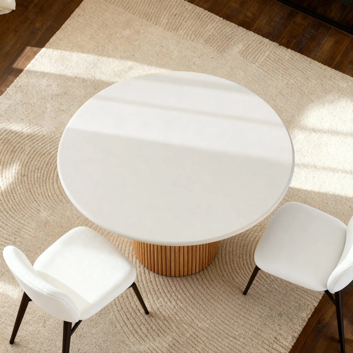 Lino Oak 4-Seater Dining Table Cream