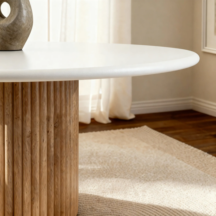 Lino Oak 4-Seater Dining Table Cream