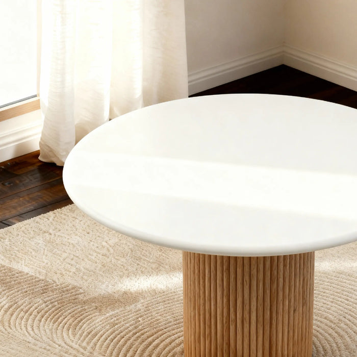 Lino Oak 4-Seater Dining Table Cream