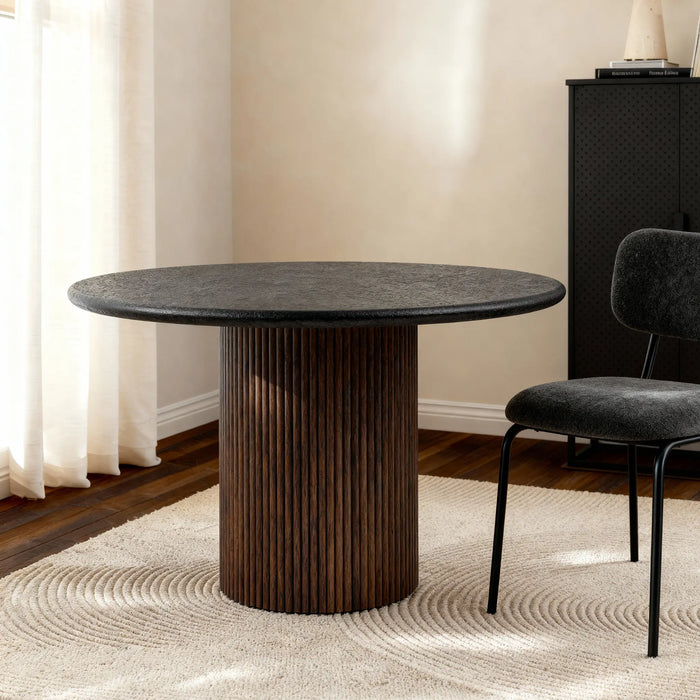 Lino Walnut 4-Seater Dining Table Black