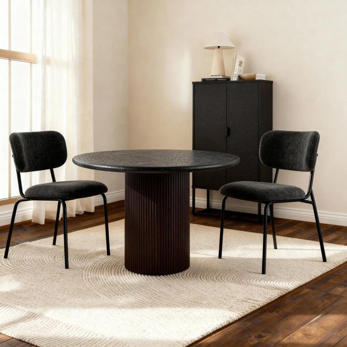 Lino Walnut 4-Seater Dining Table Black