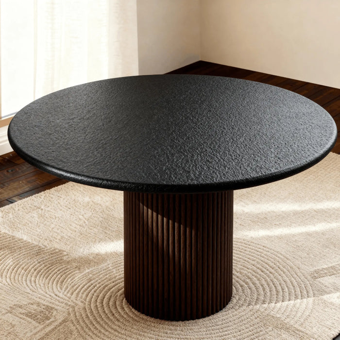 Lino Walnut 4-Seater Dining Table Black