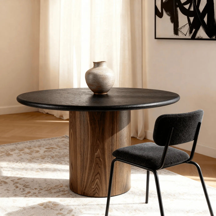Lumo 4 Seater Dining Table - Walnut Veneer Black