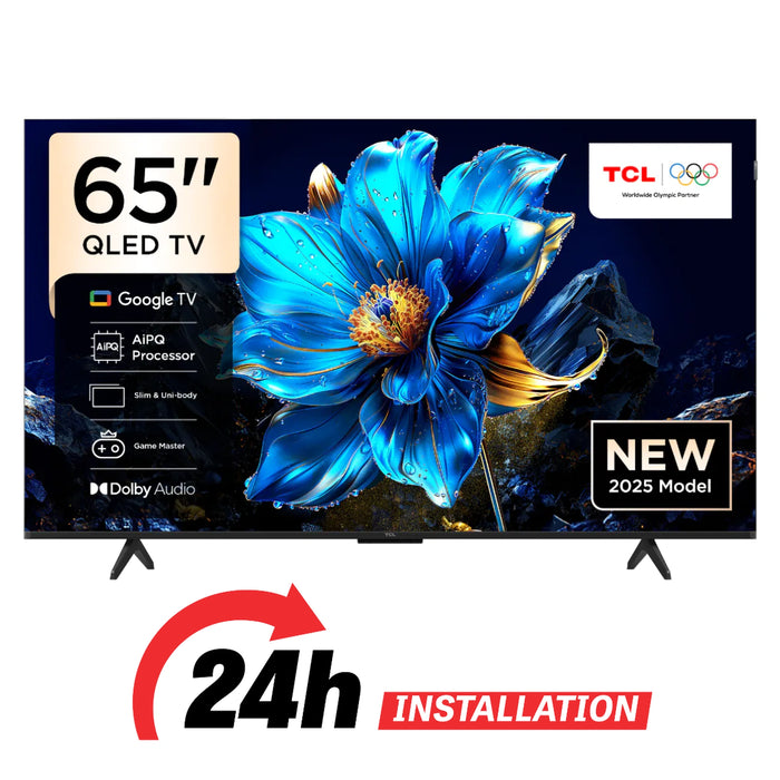 TCL 65 Inch 4K QLED Google TV 2025 | Slim & Uni-body | AiPQ Processor | Dolby Vision & Atmos | HDR10+ | HVA Panel | 65P7K |