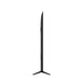 Black computer monitor stand on a white background