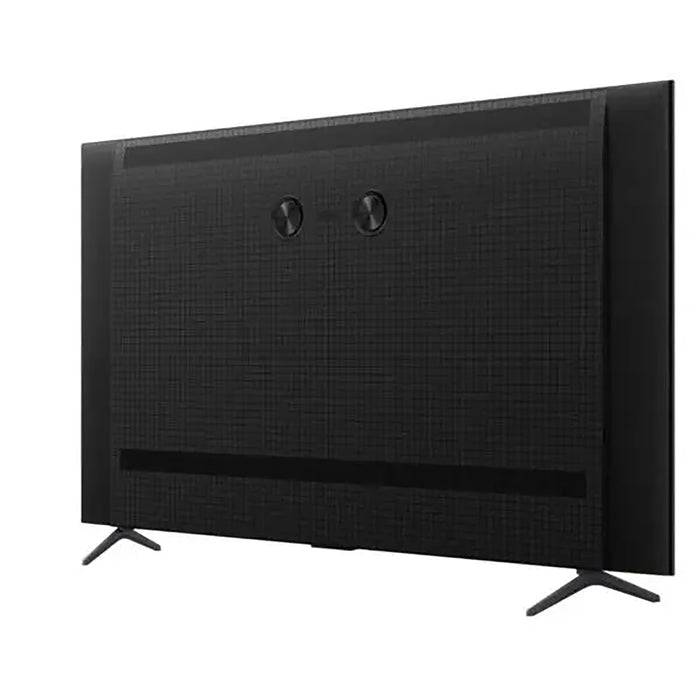 Black flat-screen TV on a white background