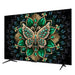 TV screen displaying an ornate butterfly design with green and gold colors on a dark background.