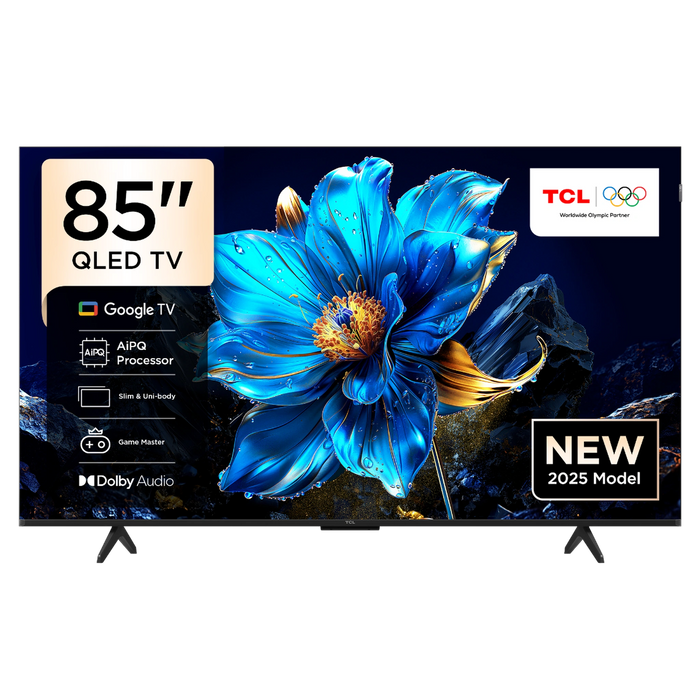 TCL 85 Inch 4K QLED Google TV 2025 | Slim & Uni-body | AiPQ Processor | Dolby Vision & Atmos | HDR10+ | HVA Panel | 85P7K |