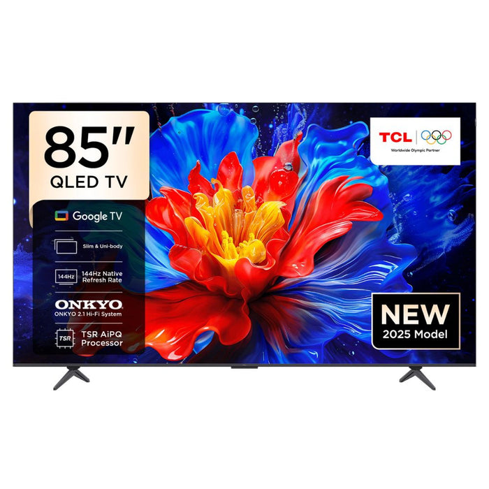 TCL 85 Inch P8K QLED TV | 144Hz | ONKYO 2.1 Audio | AiPQ Pro Processor | HVA Panel | Slim & Uni-body | 2025