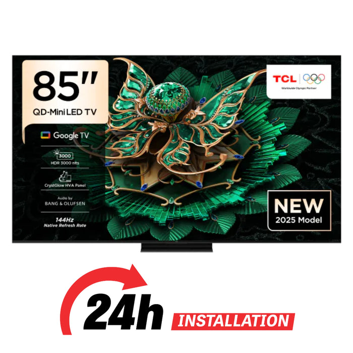 TCL 85 Inch TV C6K Premium QD-MiniLED TV | | Precise Dimming Series Up to 512 Zones | High HDR Brightness | QLED | HVA Panel | ONKYO 2.1 Hi-Fi System | AiPQ Pro Processor | 144Hz Native Refresh Rate | Ultra Slim Design | 2025
