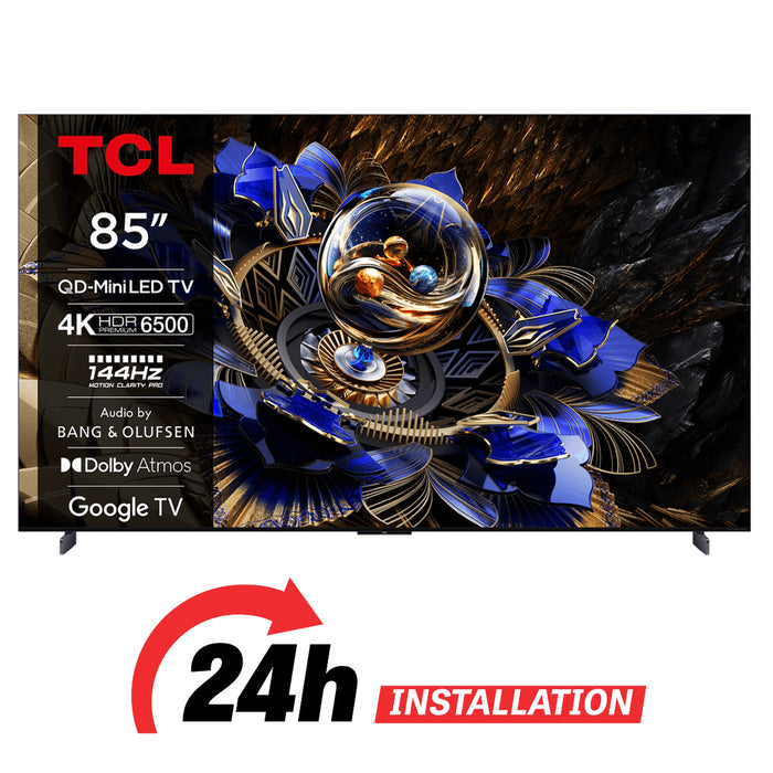 TCL 85-inch X11K Premium 4K QD-MiniLED Google Smart TV | Bang & Olufsen Audio | Black | 85X11K