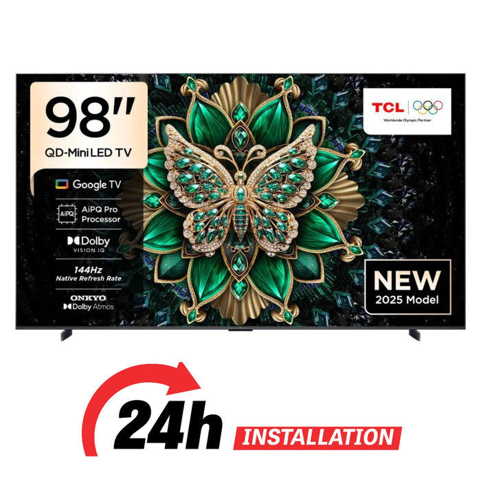 TCL 98 Inch TV C6K Premium QD-MiniLED TV | | Precise Dimming Series Up to 512 Zones | High HDR Brightness | QLED | HVA Panel | ONKYO 2.1 Hi-Fi System | AiPQ Pro Processor | 144Hz Native Refresh Rate | Ultra Slim Design | 2025 EROS