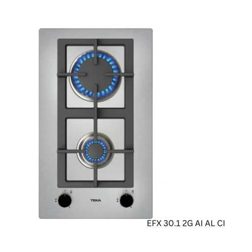 TEKA 30cm Gas Hob | Natural Gas | Stainless Steel | Cast Iron Grates | Auto Ignition|EFX 30.1 2G AI AL CI EROS