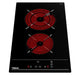 Teka electric cooktop with two red heating elements on a black background