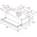 Technical drawing of a rectangular object with dimensions labeled