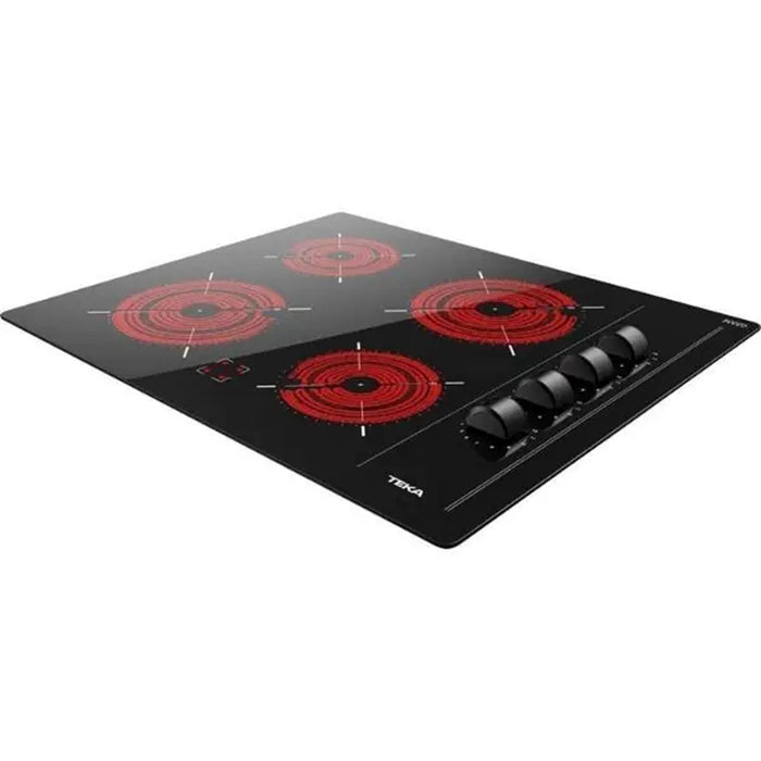 TEKA 60cm Vitroceramic Hob | 4 Zones | Black Ergonomic Knobs | Fast-Click Installation| Easy Control | TBC 64000 XFL EROS
