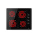 TEKA 60cm Vitroceramic Hob | 4 Zones | Black Ergonomic Knobs | Fast-Click Installation| Easy Control | TBC 64000 XFL EROS