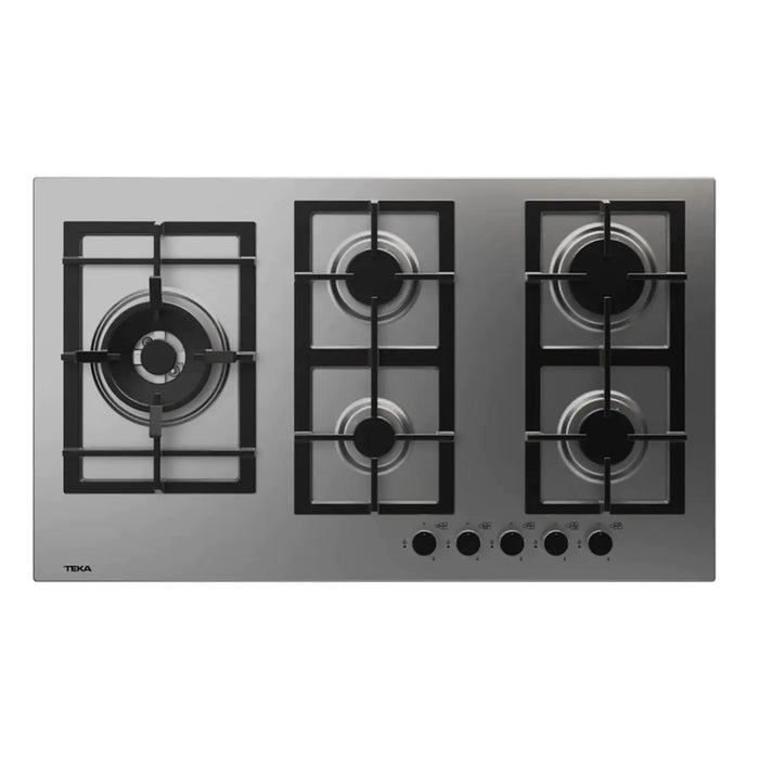TEKA 90cm Gas Hob| 5 Zones | Cast Iron Grinds | Butane/Natural Gas | Auto Ignition | Safety Lock