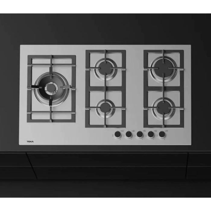 TEKA 90cm Gas Hob| 5 Zones | Cast Iron Grinds | Butane/Natural Gas | Auto Ignition | Safety Lock