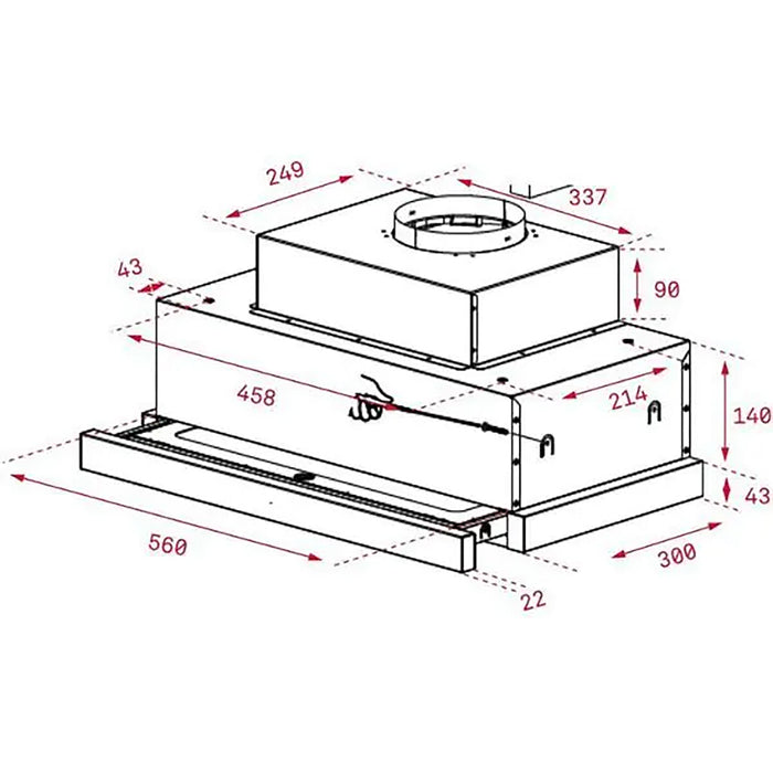 TEKA 90cm Pull-out Hood with Finger Print Proof front panel and 2+1 speeds|CNL 9610| EROS