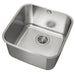 Stainless steel kitchen sink on a white background
