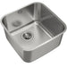 Stainless steel kitchen sink on a white background