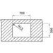 Technical drawing of a geometric shape with dimensions and radii