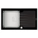 Teka kitchen sink with black frame and silver basin on a white background