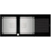 Teka kitchen sink with two silver compartments and a black frame on a white background