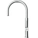 Chrome kitchen faucet on a white background