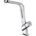 Chrome kitchen faucet on a white background
