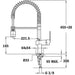 Technical drawing of a mechanical component with dimensions