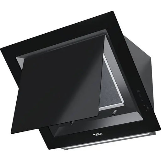Black TEKA kitchen hood on a white background