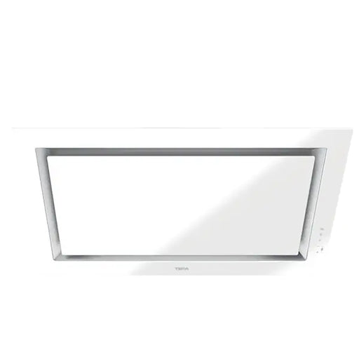 Rectangular white light fixture on a white background