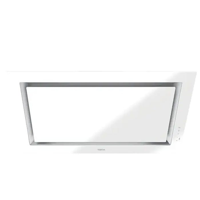 Rectangular white light fixture on a white background
