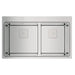 Stainless steel kitchen sink with two compartments on a white background