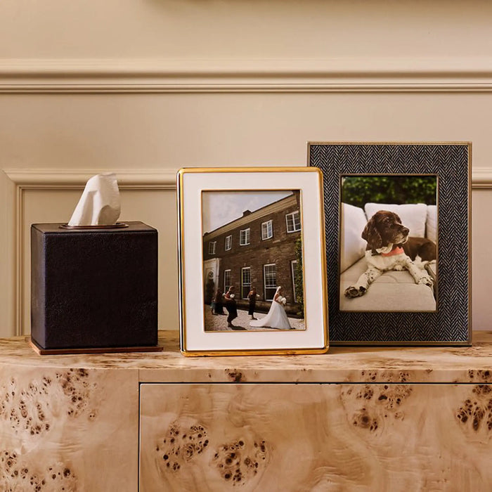 Anthracite Faux Shagreen Tissue Box