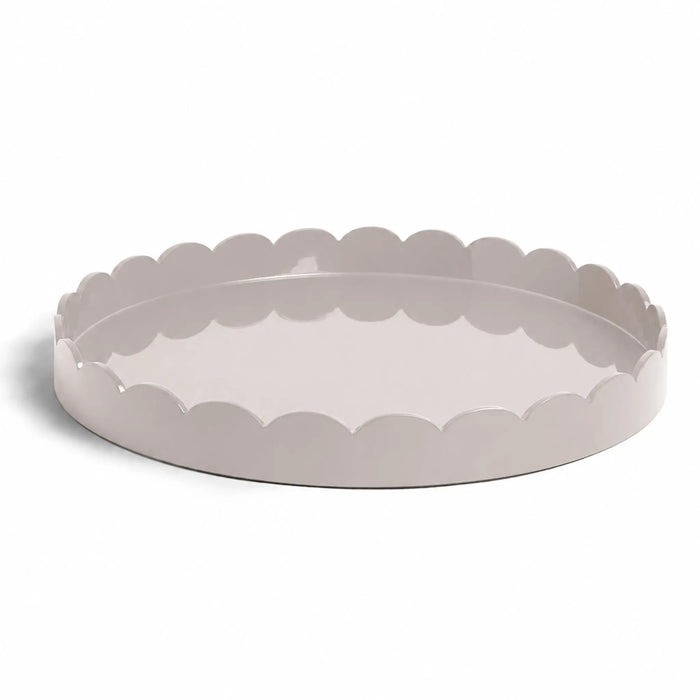 Cappuccino Round Large Lacquered Scallop Tray