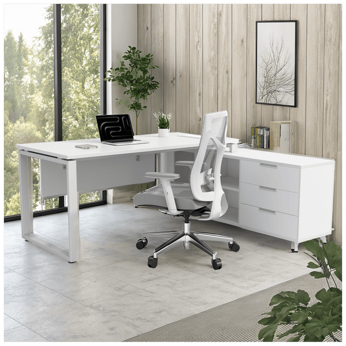 L-shaped table with storage SKYLAND NOVO 1600