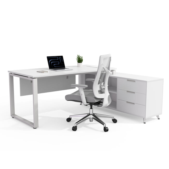 L-shaped table with storage SKYLAND NOVO 1800