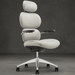 Modern office chair with ergonomic design on a dark background