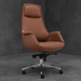 Brown office chair with a gray background