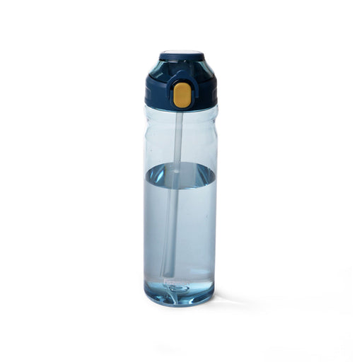 Water Bottle for Kids 750mL by Fissman, Flip-Up Straw Lid Water Bottle | Non-Slip Rubber Grief Bottle | BPA Free Non-Toxic Water Bottle | Spill Proof and Leak Resistant for School, Home (Blue) Fissman